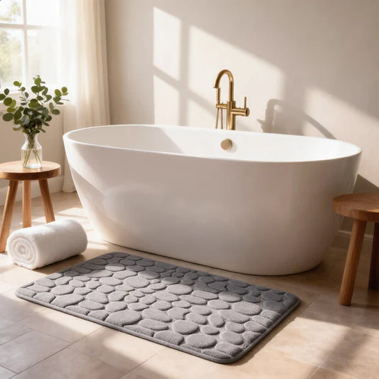 3D Non-Slip Cobblestone Embossed Bathroom Mat