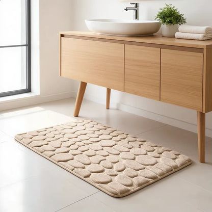 3D Non-Slip Cobblestone Embossed Bathroom Mat